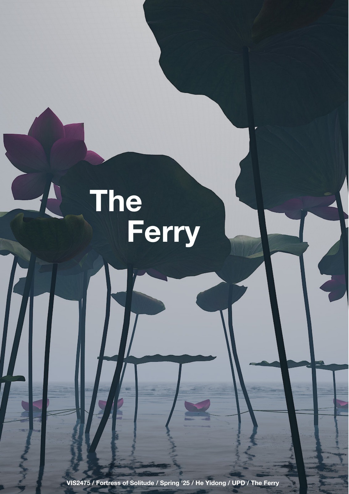 The Ferry poster showing an upward view beneath giant lotus leaves
