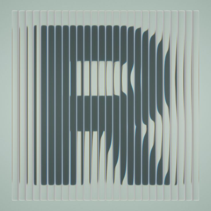 Reference image of a letter seen through ribbed distortion